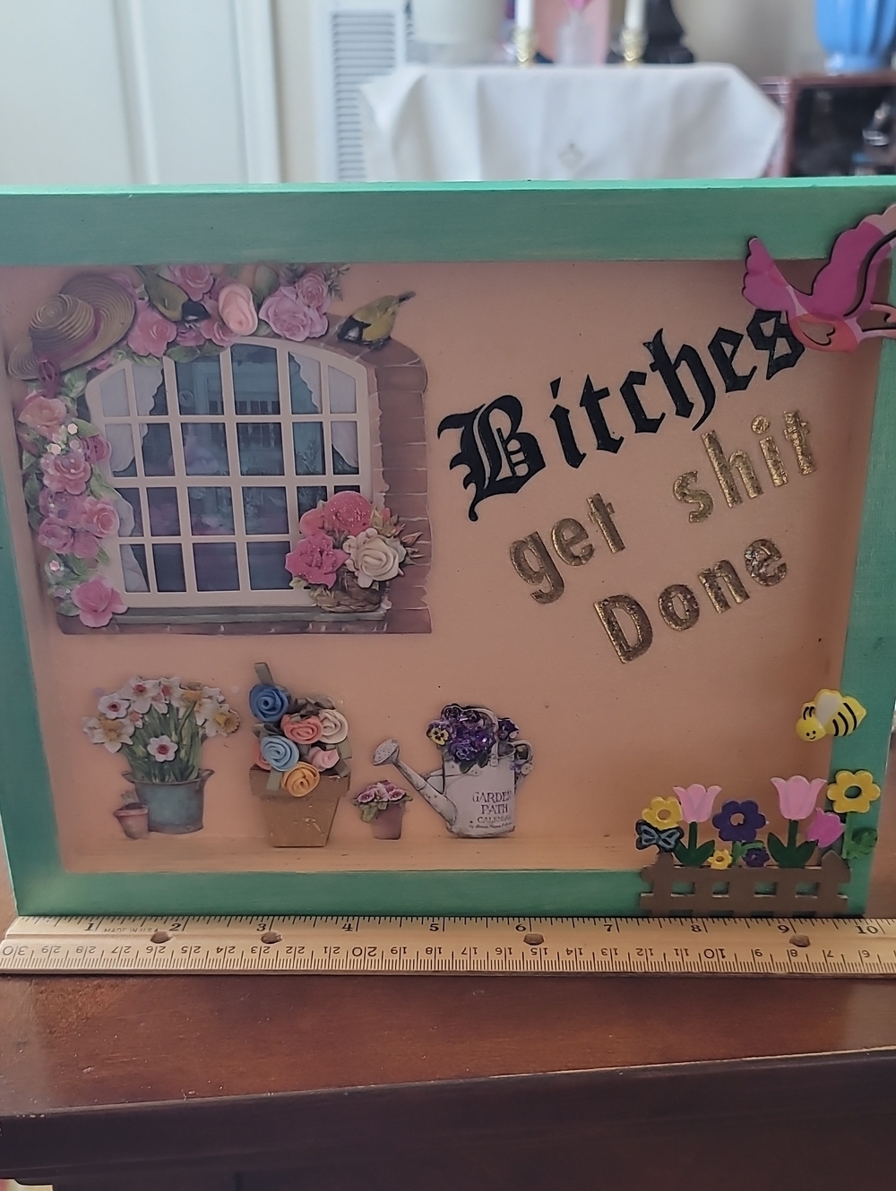 Snarky Sarcastic Motivational Floral Wall Plaque